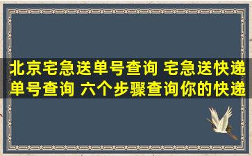 北京宅急送单号查询 宅急送快递单号查询 六个步骤查询你的快递